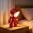 thumbnail image 3 of Mini Desk Lamp, DIY Night Light with Playful Character Design, Small Table Lamp for Bedroom Office Desk Decor, Compact Plastic Ambient Lighting, Cute Decorative Lamp Gift for Adults Teens, Red, 3 of 5