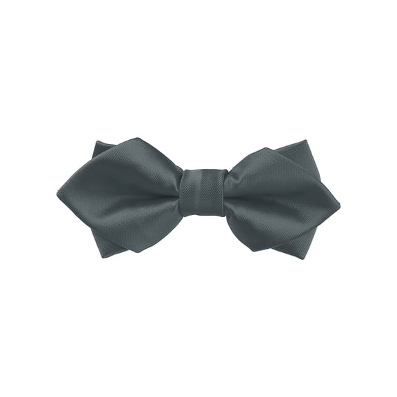 INSPIRE CHIC Men's Diamond Pointed Bowties Pre-tied Solid Bow Ties for Formal Wedding Grey
