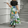 thumbnail image 2 of TQWQT Church Dresses for Women Short Sleeve Work Maxi Dresses Floral Print Flowy Empire Waist T-Shirt Dress Fashion Teacher Outfits Green XL, 2 of 4