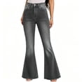 thumbnail image 4 of ClodeEU Women High Waist Flare Jeans,Slim Fit Stretchy Bell Bottom Denim Pants with Pockets ,Women's Plus L, 4 of 7
