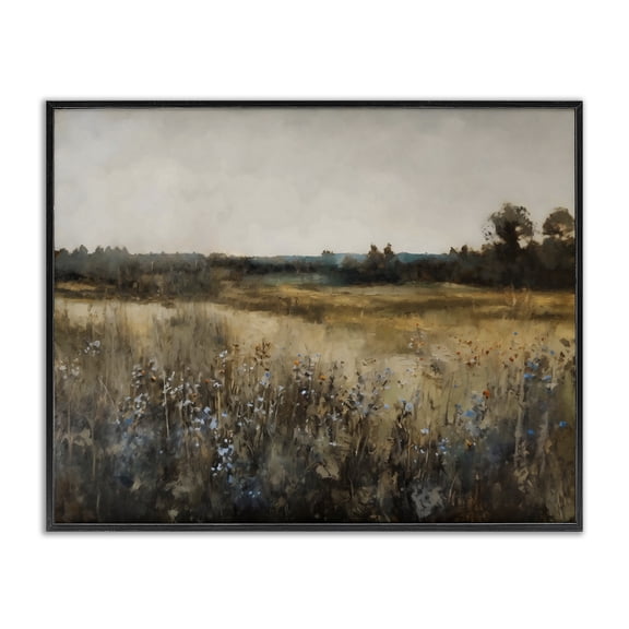 Stupell Industries Traditional Wildflowers & Wheat Meadow Black Framed Giclee Art, 14 x 11, by Creative Studio