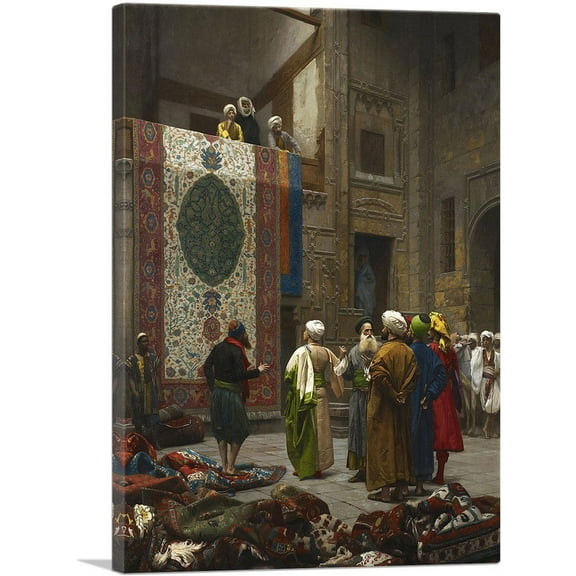 ARTCANVAS The Carpet Merchant 1887 Canvas Art Print by Jean Leon Gerome - Size: 26" x 18" (0.75" Deep)