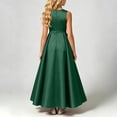 thumbnail image 4 of LEKWK Girls Maxi Dress Satin Sleeveless Crewneck A Line Princess Dress Elegant Flowy Evening Gown with Bow Waist for Wedding Guest Prom Performance Party 0-15Y, 4 of 6