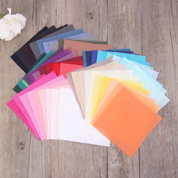 WASHWEPE 50Pcs Handmade Patchwork Cloth Cotton Fabric for DIY Home Decor Accents