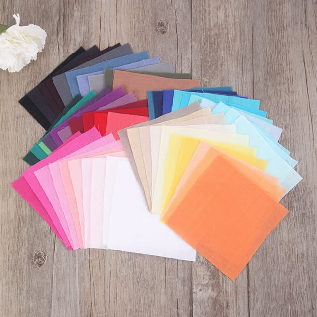 OULII Tissus Patchwork DIY Coton Assortiment de Couleurs Patchwork pour Familles Travail Quotidien 50 Pcs