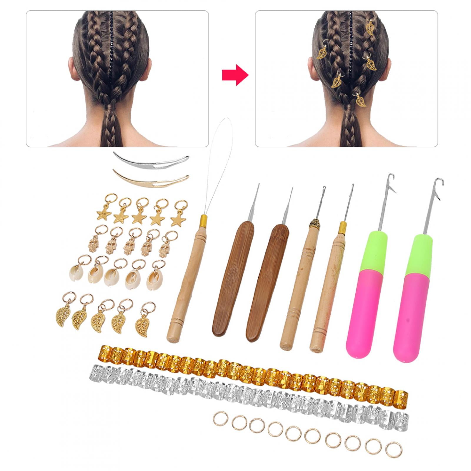 Zerodis Dreadlocks Crochet Hook, 89pcs Metal Hair Rings Hair Braid Rings Dreadlocks Crochet Hook Set Dreadlocks Hair Tools For Home And Salon