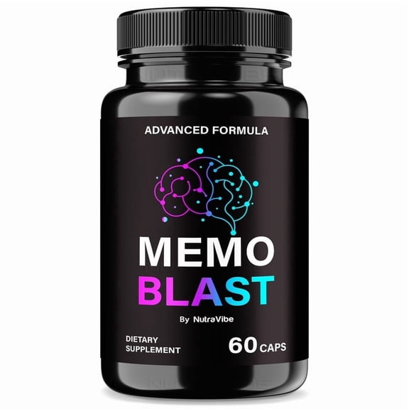 Memo Blast Pills – Daily Formula with a Natural Blend to Help Maintain Focus, Memory & Concentration | Clean, Gentle, Easy-to-Swallow Capsules for Everyday Sharpness (60 Capsules)