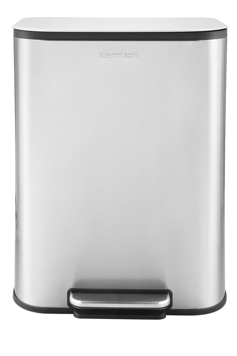50L Stainless Steel Kitchen Trash Can – Step Pedal, Soft-Close Lid, Fingerprint Resistant, Removable Inner Bucket – Large Capacity Garbage Bin for Home & Office