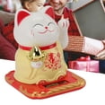 thumbnail image 4 of Lucky Waving Cat, Plastic Bright Colors Lucky Cat Ornament Solar Light Receiving Panel  For Car Dashboard ANGGREK Amarillo, 4 of 8