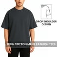 thumbnail image 3 of Men's Oversized Heavyweight Cotton Crew Neck Short Sleeve Tshirts Loose Fit Tops (S-3XL), 3 of 7