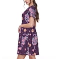 thumbnail image 2 of Easygdp Snake And Flower para Vestido Transpirable de Mujer, Vestido Suelto de Manga Corta con Pliegues y Bolsillos para el Verano, 2 of 6