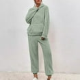 thumbnail image 6 of Hvyesh Plus Size Womens Fluffy Loungewear Sleepwear Lounge Casual Pajamas Sets Loose Long Sleeve Fleece Pullover and Pants Set, 6 of 6