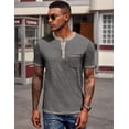 thumbnail image 2 of COOFANDY Mens Henley Short Sleeve Classic Lightweight Tee Shirt 4 Button Fashion Pullover T-Shirts Casual Henley Shirts, 2 of 6