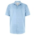 thumbnail image 3 of Uooqdmx Polo Shirts for Men Mens Dress Shirts Casual Fashion Solid Color Trendy Striped Loose Button Short Sleeved Shirt Mens Button Down Short Sleeve Shirt Light Blue XL, 3 of 8