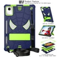 thumbnail image 3 of Allytechgroup Case for Lenovo Tab M11 11" 2024 TB330FU, Rugged Case with Hidden Kickstand & Adjustable Shoulder Strap, Thickned Silicon Edges Shockproof Case, Blue+Green, 3 of 6