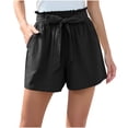thumbnail image 2 of Nmnitkp Shorts for Women Comfort Summer Casual Loose With Pockets Drawstring Elastic Waist Pants Elastic fabric Short Pants Black,L, 2 of 8
