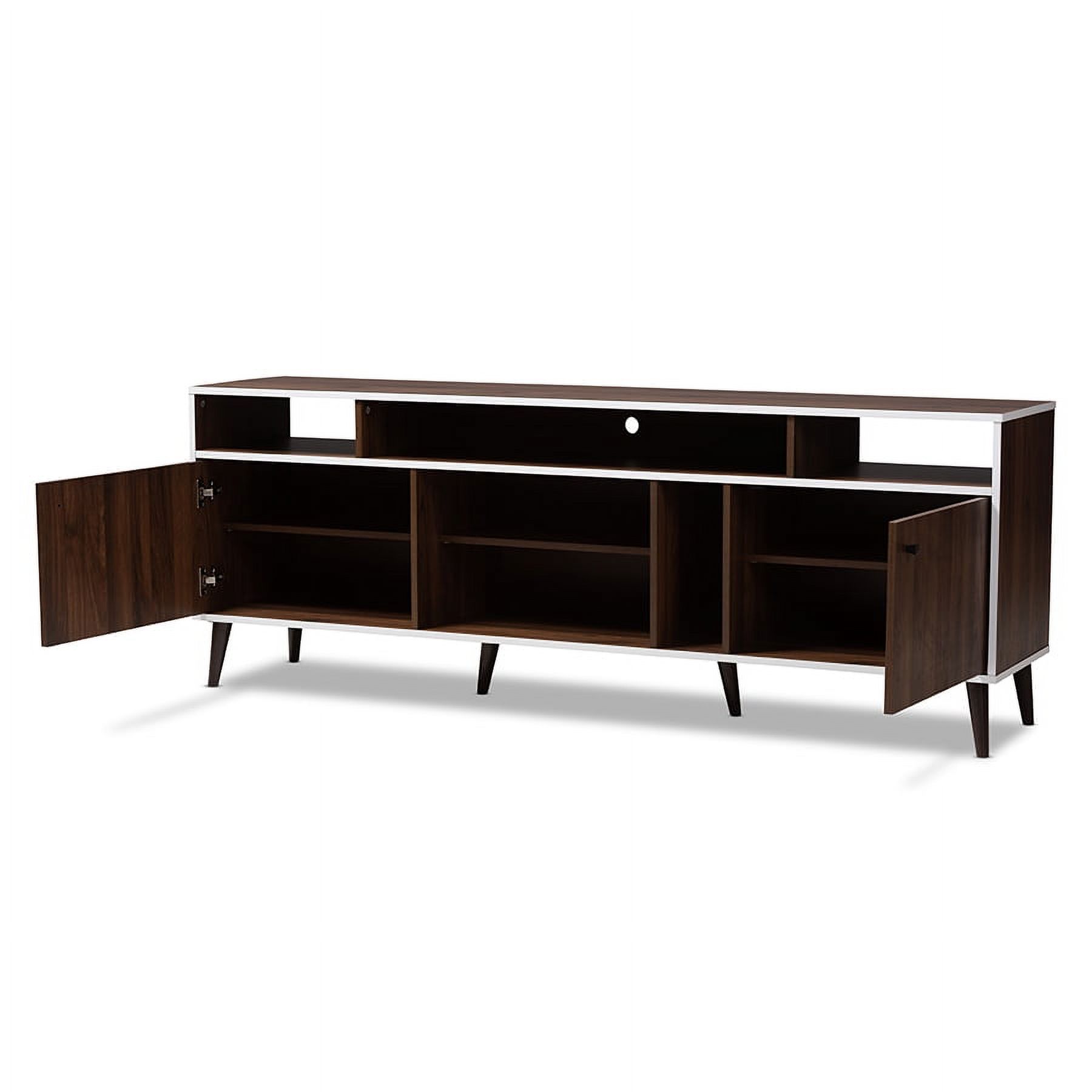 Baxton Studio Marion Mid-Century Modern Brown and White Finished TV Stand - image 3 of 7
