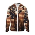thumbnail image 2 of Lsque Deer American Flag Vintage UPF 50+ Lightweight Sun Protection Men's Women's Long Sleeve Shirt, Hoodie Performance -Large, 2 of 9