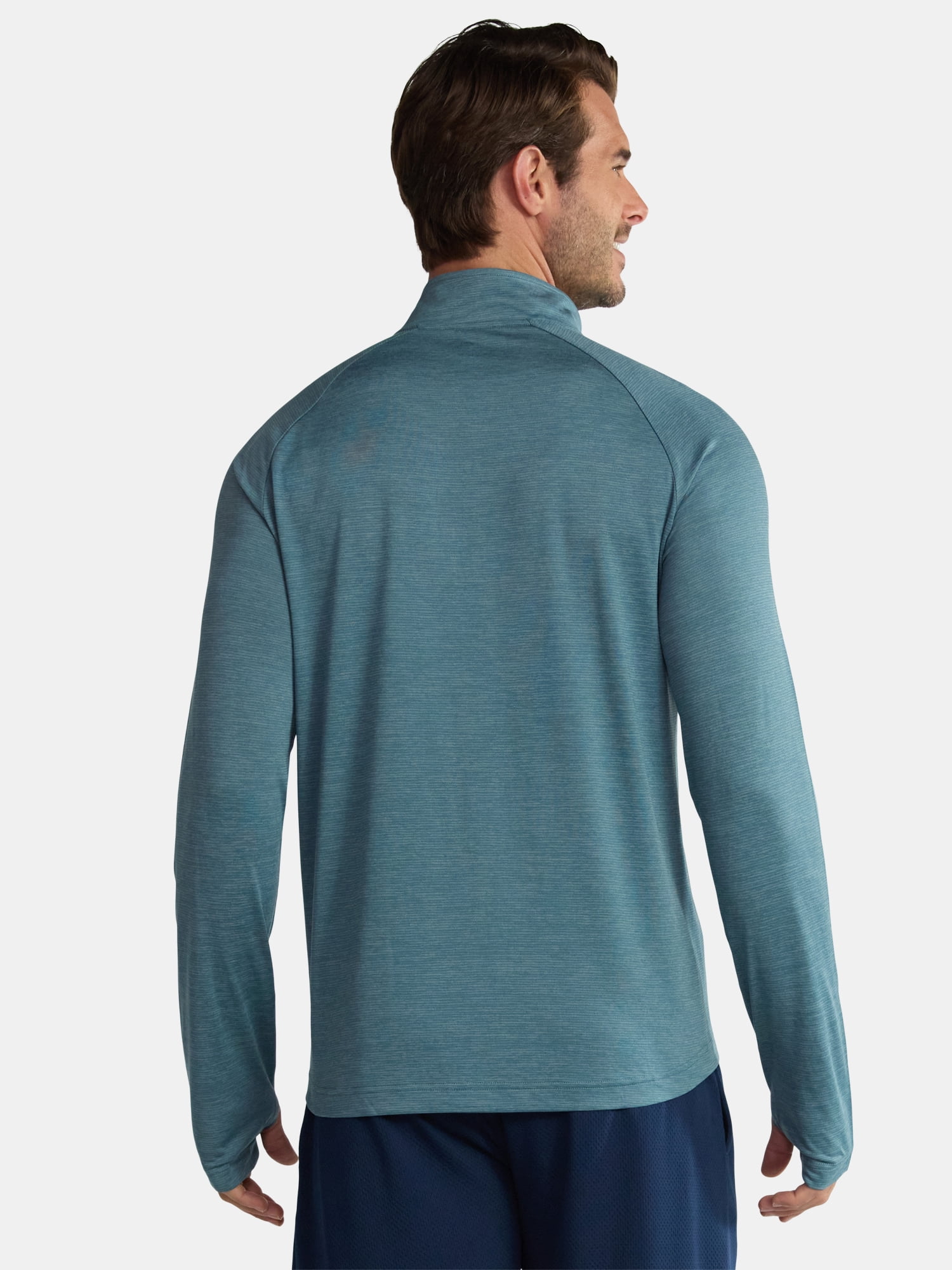 Athletic Works Men's & Big Men's Space Dye Jersey Quarter Zip Long Sleeve Shirt, Sizes S-3XL