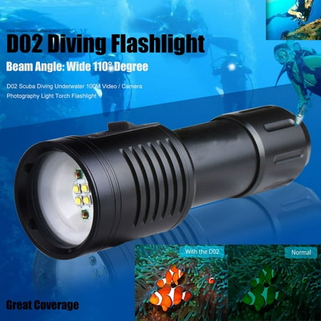 D02 Scuba Diving Underwater 100M Video / Camera Photography Light Torch (Best Underwater Camera For Scuba Diving)