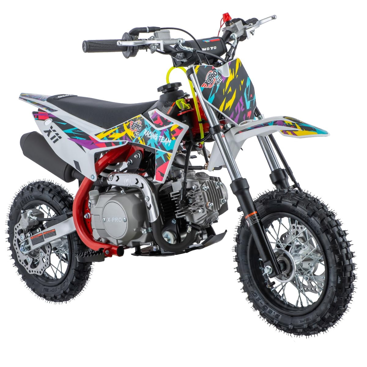 X-Pro Brand New X11 110cc Dirt Bike Gas Dirt Bike Pit Bikes Youth Dirt Pitbike with Automatic Transmission, Electric Start, 10"/10" Tires!