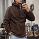 thumbnail image 2 of Ropa para hombre con media cremallera, sudaderas con capucha sólidas, sudaderas coreanas para hombre, estilo Overfit, ropa de calle, ofertas al por mayor, precio bajo, 2 of 5