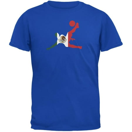 Mexico Soccer World Cup - World Cup Mexico Soccer Kick Flag Silhouette Royal Adult T-Shirt