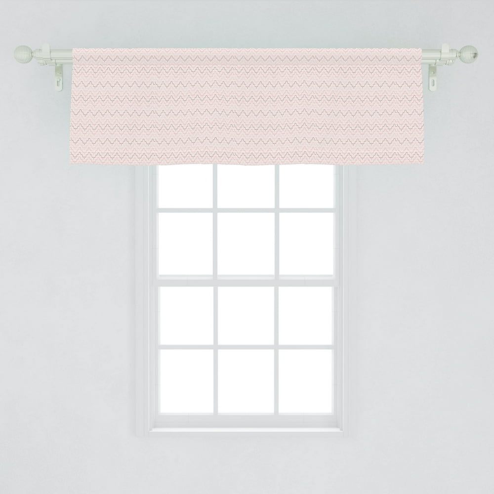Blush Pink Window Valance, Continuous Lattice with Simple Motifs