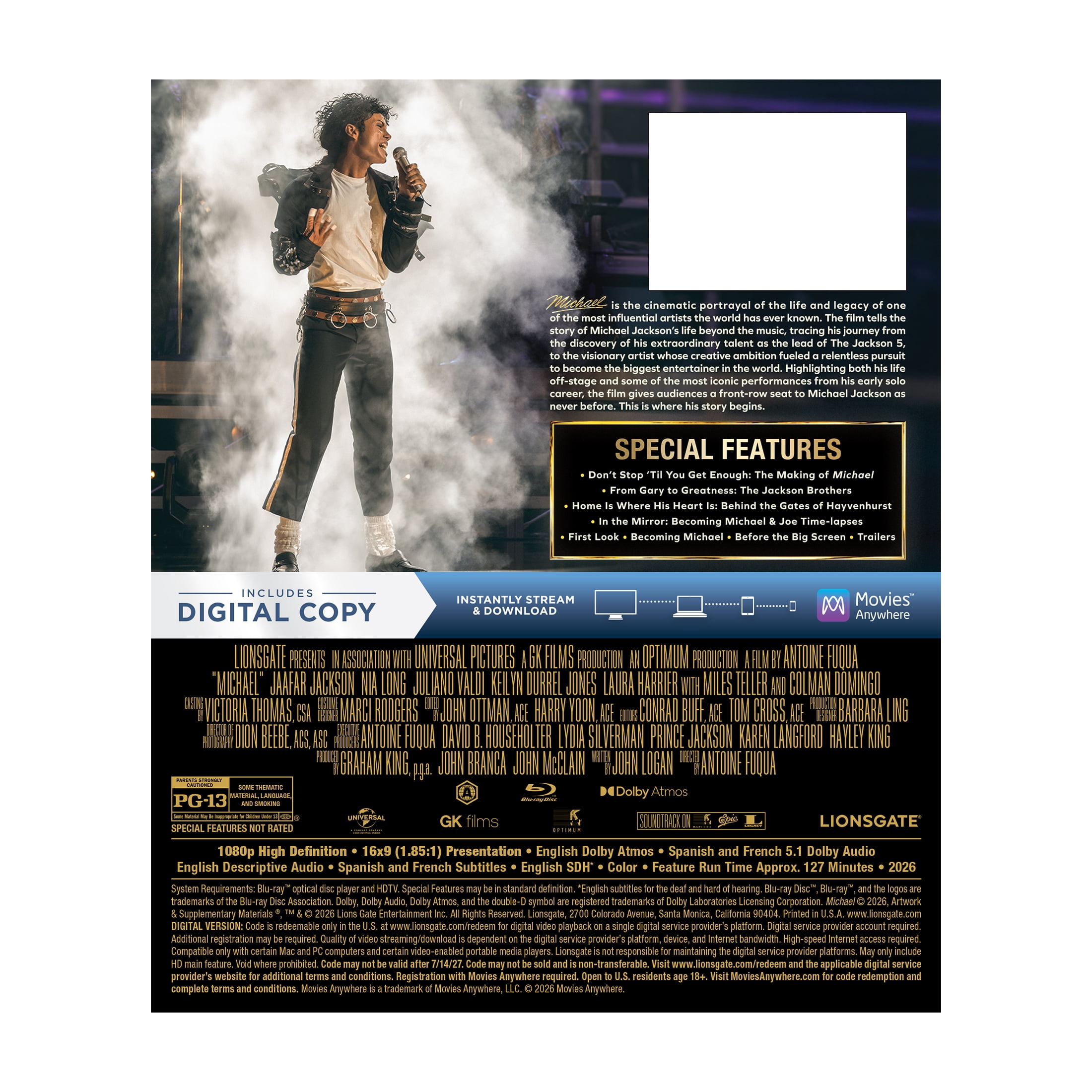 Michael (2026) (Blu-ray + Digital Copy) Lionsgate Home Entertainment, Drama