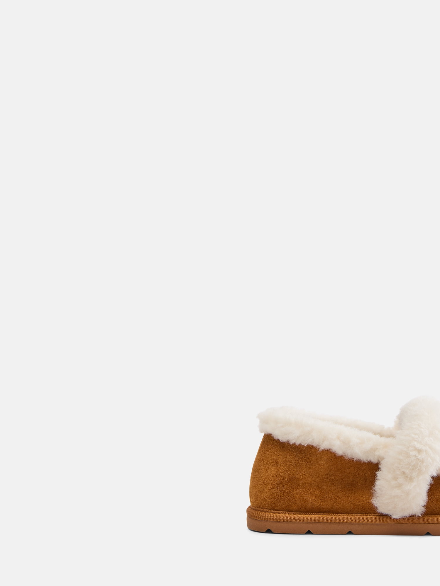 Joyspun Women's Faux Fur Mary Jane Ballet Slippers