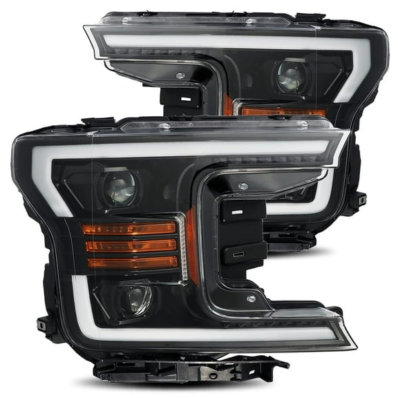 AlphaRex PRO-Series 2018-2020 Ford F150 Halogen Projector Headlights - Jet Black