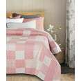 thumbnail image 3 of LR Home Patchwork Cotton Pink Kantha Coverlet - Full Size ( 91 in. x 86 in. ), 3 of 6