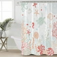 thumbnail image 6 of Shower Curtains Sea Turtle Shell Bath Curtain Coral Seaweed Starfish Jellyfish Red Waterproof Bathroom Shower Curtain Set with Hooks Decoration 72 x 72 Inches, 6 of 7