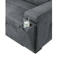 thumbnail image 5 of Fabric Reversible Sleeper Couch Sectional Sofa with Storage Chaise Cup Holder 2 USB Ports and Pockets, L Shape Sofa Corner Sofa with Pull-out Bed, Reversible Storage Chaise for Living Room Bedr, 5 of 9