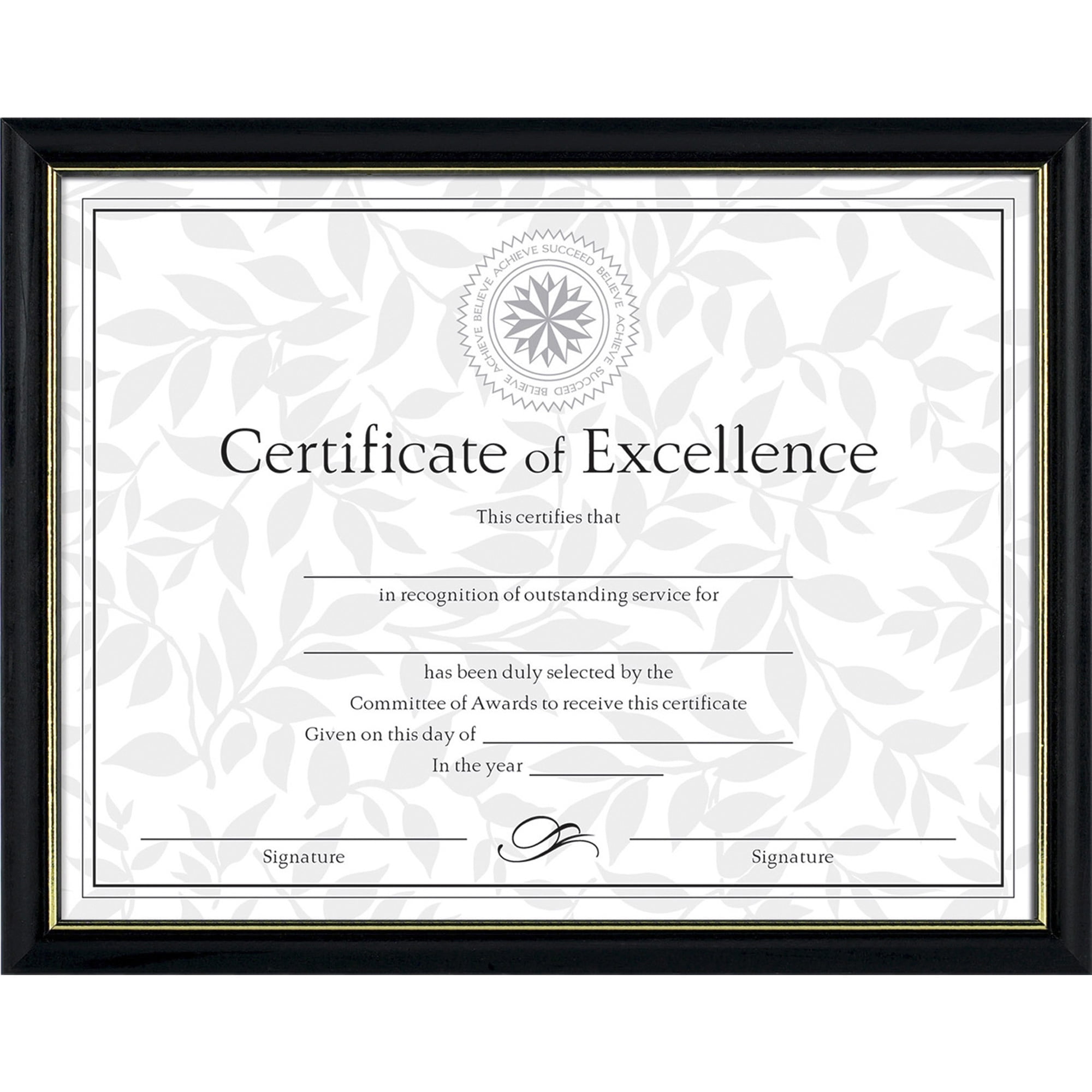 white certificate frame