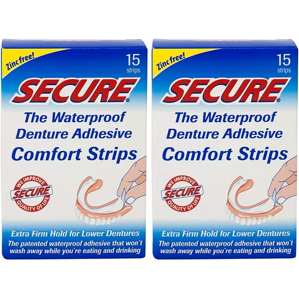 Secure Comfort Strips Waterproof Denture Adhesive Customizable Fit