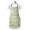 thumbnail image 3 of Tea Party Apron, Pale Colored Tea Time Themed Image with Various Kitchenware and Sweets Pattern, Unisex Kitchen Bib with Adjustable Neck for Cooking Gardening, Adult Size, Multicolor, by Ambesonne, 3 of 4
