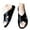 Black, variant on Men's Leather Platform Orthotic Slides Sandals Open Toe Arch Support Hollow Slip On Slippers Summer Lightweight Slip Soft Bottom Casual Walking Beach Sandals