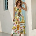 thumbnail image 5 of Fiesta Time! Mexican Icons Womens Night Club Maxi Dress V Neck Sleeveless Bohemia Long Dresses, 5 of 9
