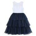 thumbnail image 4 of iiniim Tiered Mesh Skirt Kids Girls' Princess Holiday Party Wedding Prom Gown Flower Dress, 4 of 7