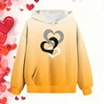 thumbnail image 5 of Kctiaxy Yellow Graphic Hoodies for Girls Boys Casual Crewneck Hooded Sweatshirts Fleece Long Sleeve Love Heart Print Graphic Tops with Pocket 5-6 Years, 5 of 6