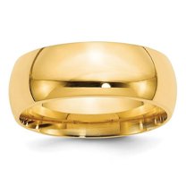 Primal Gold 14 Karat Yellow Gold 8mm Standard Comfort Fit Band Size 14