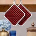 thumbnail image 2 of Black Red Plaid Pot Holders for Kitchen Heatproof Potholder, 4 Pack Vintage Rustic Buffalo Checked Gingham Hot Pads Multipurpose Oven Pads Cloth Potholders Trivet for Cooking and Baking, 2 of 8