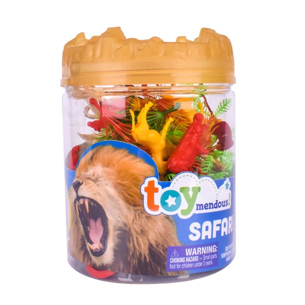 Toymendous Safari Animal Bucket of Figures 35 Pieces of Assorted