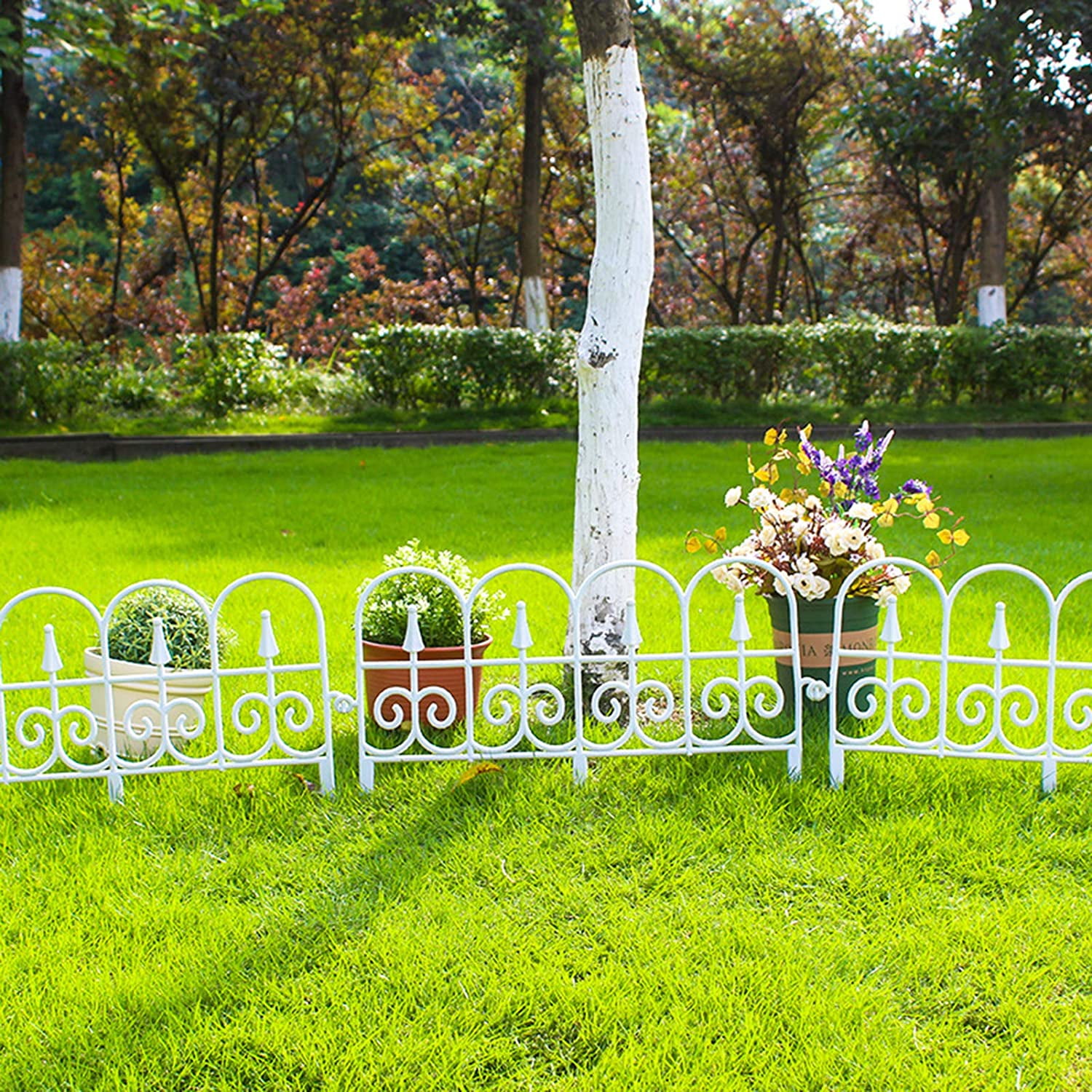 Wangsaura Insert Type Plastic Garden Fence,Removable Flower Bed Fencing