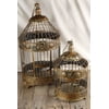 Brass Bird Cages Set of 2 Largest Cage 19in. Tall & 10in. Wide /Smaller Cage 13in. Tall & 7-1/2in. Wide/ Curved Arches