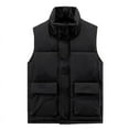 thumbnail image 3 of Dgankt Down Jacket Men Men Puffer Vest Lightweight Stand Collar Cotton Sleeveless Winter Warm Zip Up Padded Outerwear Jackets with Pockets, 3 of 5