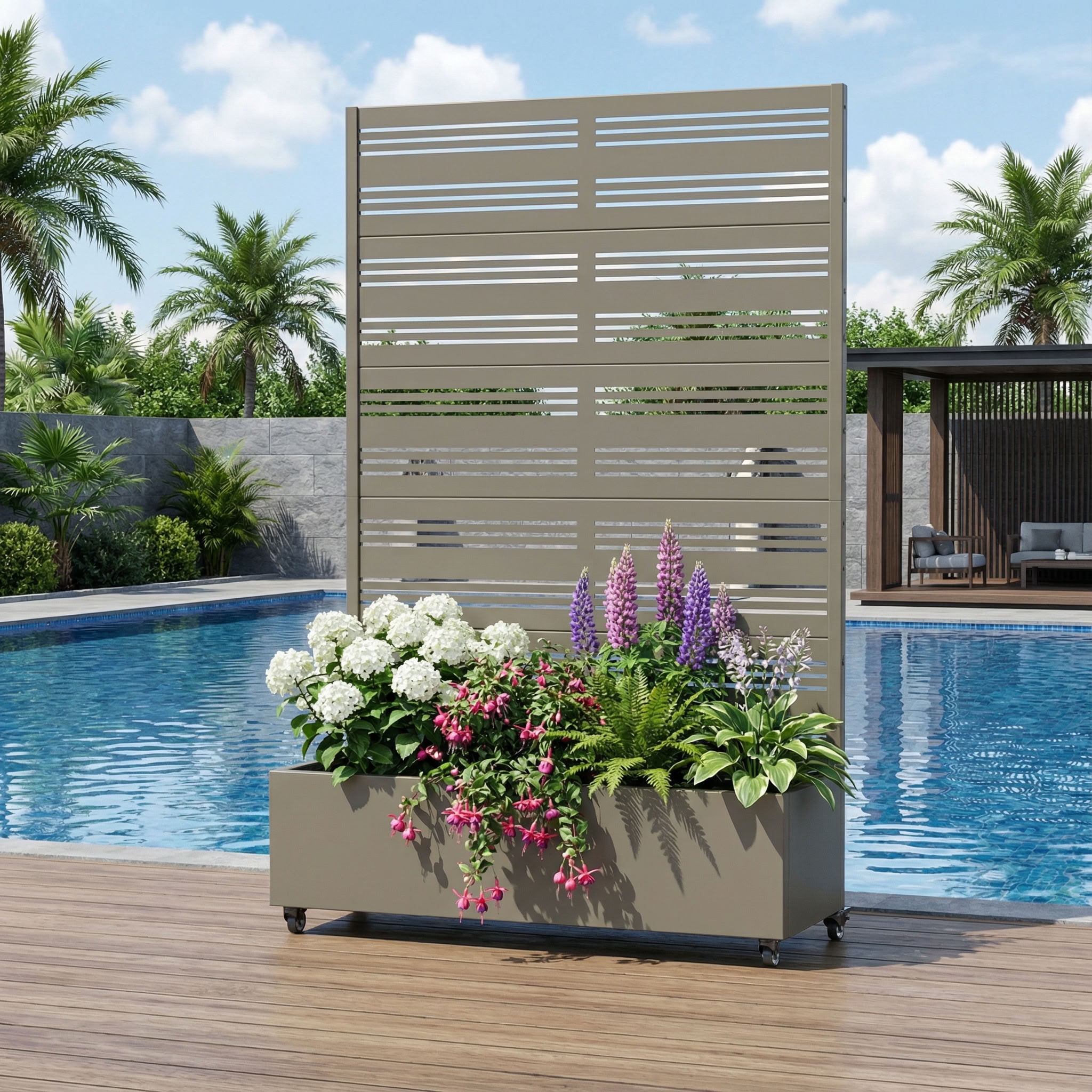 MAYEERTY 72*47in Outdoor Metal Planter Box, All Weather Metal Planter, Contemporary Raised Garden Bed for Patio, Balcony, Garden