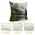 thumbnail image 4 of Fenyluxe Fog Mountain Trees Fashion Style Dirt-Resistant Throw Pillow Covers for Couch Sofa Bed Living Room Bedroom Pillowcase Spring Season Decorative Pillow Cover 1PC 22x22in, 4 of 5