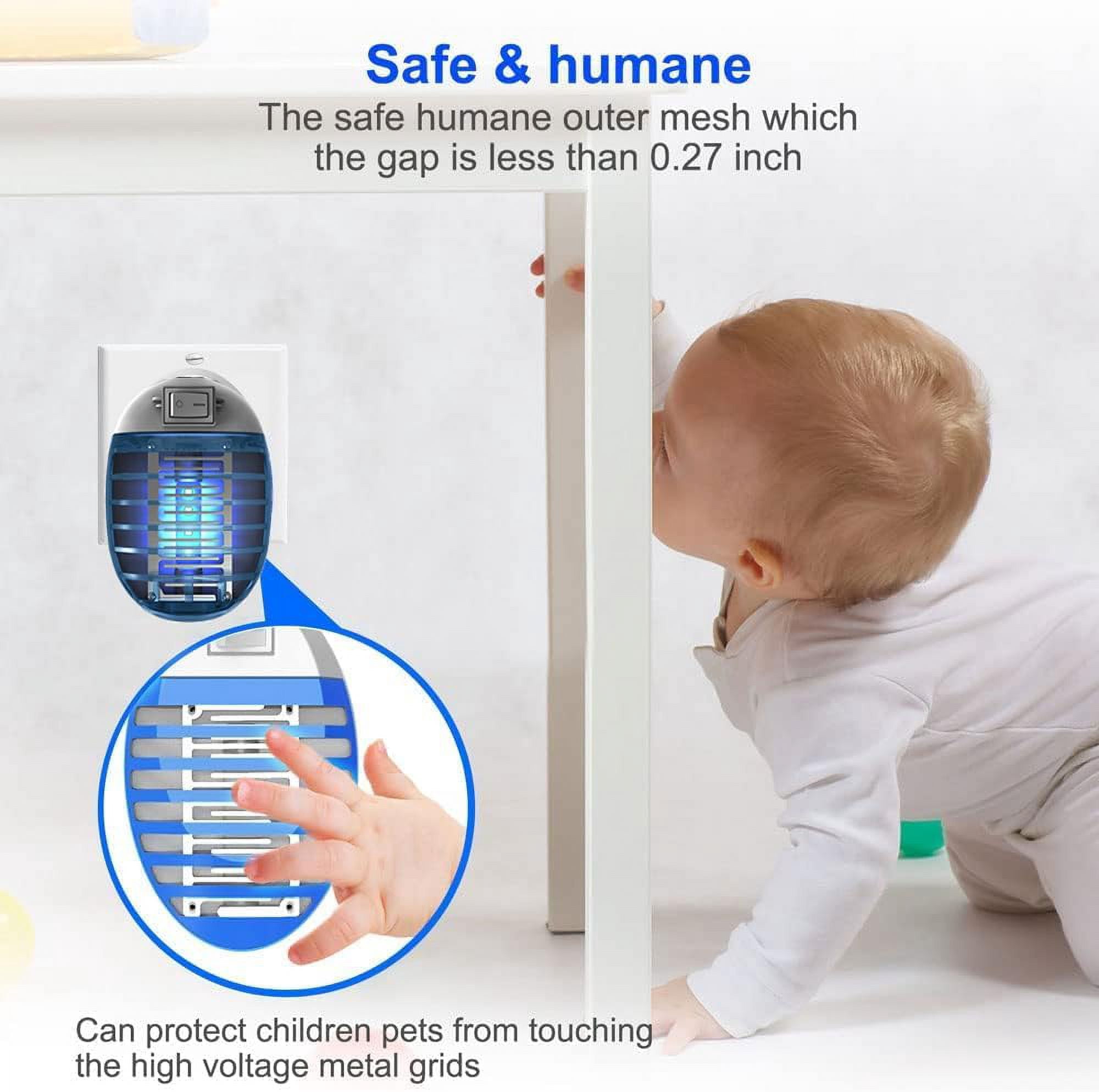 Bug Zapper Indoor Fly Zapper Trap Catcher Indoors Electronic Mosquitoes Fruit Fly Killer Mosquito Zapper for Living Room Home Kitchen Bedroom Baby Room Office Bug Light (4 Packs)